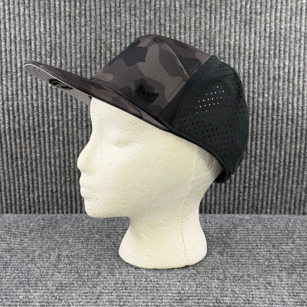 Melin Trenches Hydro Camo Black Snapback Hat Water Resistant Performance Cap